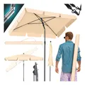 KESSER Sonnenschirm Rechteckig Inkl. 2in1 Abdeckung & Transporttasche Gartenschirm Terrassenschirm Schirm 200 × 125cm für Balkon Garten & Terrasse Neigungswinkel und Höhe verstellbar