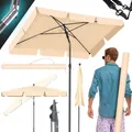 KESSER® Sonnenschirm Rechteckig Inkl. 2in1 Abdeckung & Transporttasche Gartenschirm Terrassenschirm | Schirm 200 × 125cm für Balkon Garten & Terrasse | Neigungswinkel und Höhe verstellbar
