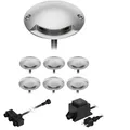 ledscom.de LED Boden-Aufbau-Leuchte Bunda, 1-flammig, für außen, befahrbar, warm-weiß, 7er Set