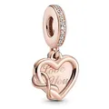 PANDORA Love You Unendlichkeits-Herz Charm-Anhänger aus 14 Karat Rosévergoldeter Metalllegierung und Cubic Zirkonia, 789369C01