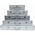 ECI Aluminium-Koffer Alu-Box länglich leer (LxBxH) 30-70 x 10 x 10 cm Messinstrumente Werkzeug (50 cm), Silber