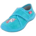Beck Hausschuh Einhorn Hausschuh (atmungsaktive Materialien, für Kindergarten, Schule, Zuhause) schmale Passform, robuste Materialien, weiche bequeme Decksohle blau 31 EU