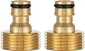 Poppstar 1 Zoll Schlauchanschluss (Wasserhahn-Adapter mit 1" Außengewinde (33mm) und Schnellkupplung (kompatibel mit Gardena Stecksystem), 2 Stück