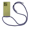 betterfon Handykette Hülle kompatibel mit Motorola Moto G86 5G | Smartphone Hülle Case mit Band | Handyhülle Handyband zum Umhängen | Blau