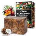 P-Beauty Black Soap - Afrikanische Schwarze Seife, Vegan mit Sheabutter, Kokos- & Palmkernöl - Gesichtsseife, Körperseife, Haarseife, Naturseife - gegen Pickel, Akne, Mitesser, Pigmentflecken - 1x100g