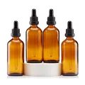YIZHAO Pipettenflasche 100ml, Apothekerflasche Braunglas mit [Dropper Pipette Glas], Braunglasflasche für Ätherische Öl, Parfümöle,Aromatherapie,Düfte,Flüssigkeit – 4Pcs
