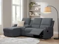 Ecksofa OTTO HOME "NAPORI Multimediasofa, 3er Kinosessel XXL, L-Form, Cord", grau (anthrazit), B:240cm H:105cm T:155cm, Sofas, Ecksofa, Kinosofa mit Relaxfunktion, Getränkehalter, Staufach und Staukasten