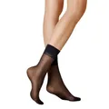 KUNERT Damen Söckchen Satin Look 20 druckfreier Bund 20 DEN Black 0500 39-42