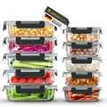 Lemontree Vorratsdosen mit Deckel Luftdicht - Meal Prep Boxen Glas - Mikrowellengeeignet, Spülmaschinenfest - Auslaufsicher, stapelbar - Aufbewahrungsbox Küche (Meal Prep Boxen 10er Set)