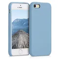 kwmobile Hülle kompatibel mit Apple iPhone SE (1.Gen 2016) / iPhone 5 / iPhone 5S Hülle - Silikon Handy Case - Handyhülle weiche Oberfläche - kabelloses Laden - Taubenblau