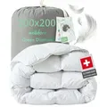 Welldora 4-Jahreszeitenbett, Komfort Bettdecke, Fachärztlich geprüft, Oeko-Tex, Allergiker, Füllung: 100% Extraweiche Federn & Daunen, Ganzjahres Federbett 200 cm x 200 cm