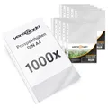 versando 1.000x A4 Prospekthüllen Economy mit Heftrand Klarsichthüllen genarbt transparent 45my (10x100 Stück)