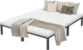ML-Design Metallbett mit Lattenrost auf Stahlrahmen, 160x200 cm, Anthrazit