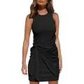 Damen Bodycon Kleid Kurz Enges Wickelkleid Kurzarm Sommerkleid Mini T Shirt K...