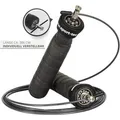 Sport-Tec Speed Rope Hüpfseil Springseil individuell einstellbar verstellbar für Fitness-Training inkl. 2 Gewichten, Schwarz