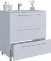 VCM 2-tlg. Waschplatz Waschtisch | Waschbecken Unterschrank Breite 60 cm | Badmöbel Set stehend | 3 Schubladen | Badinos