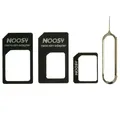 Simkarten Adapter 3 in 1 Nano Micro Sim schwarz + Nadel iPhone Samsung HTC