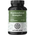 NATURE LOVE® Mariendistel, Artischockenextrakt, Löwenzahn & Desmodium 4-fach Komplex - 120 Kapseln