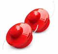 NEMAXX Fadenspule 2x FS2 Fadenkopf Doppelfaden Tap & Go Tippautomatik M10x1,25 LH 2,0mm, (Trimmerkopf für Motorsense / Freischneider–Schnittkreis 380 mm–Rot), drehzahlfest bis 10.500 U/min, effizientes Trimmen, bruchsicher
