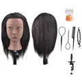 AfroMannequinKopf aus 100% Echthaar, FriseurTrainingskopf für Kosmetologie, P...