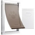 VEVOR Haustierklappe Hundeklappe aus Aluminiumrahmen mit Schloss & Klappensystem 210 x 303 mm, wetterfeste Hundeklappe Haustiertüre geeignet für Katzen Hunde Kätzchen (Weiß-S) einfache Montage