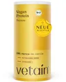 VETAIN Proteinpulver Vegan Banane - 20g Eiweiß - Ohne künstliche Süßungsmittel - Bio Protein Pulver - 4 Proteinquellen fermentiert Erbsen - Vollständiges EAA & BCAA - 540g - NEUE REZEPTUR