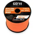 GO!elements Abspannleine Paracord 550 - 4mm, Paracord 550 aus reißfester Nylonschnur orange 100m