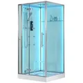 EAGO Dampfdusche DZ989-1F12 mit Duschtasse weiß 100x100 links