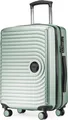 HAUPTSTADTKOFFER Mitte - Handgepäck Trolley erweiterbar Koffer 4 Rollen 55x40x23 cm Cary-On suitcase Hand Luggage 55 L Hardcase Bordgepäck Lufthansa EasyJet Eurowings, travel bags XL Dehnfalte,Mint