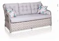 Grau Garten Sitzmöbel Sofagarnitur Dreisitzer Sofa Sessel Esstisch Set Rattan