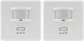 ChiliTec Bewegungsmelder 160° Erfassung Unterputz Einbau 9m Reichweite LED Geeignet 3-Draht Infrarot Sensor UP Montage I Parallel-Schaltung I Weiß, 2 Stück
