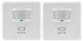 ChiliTec Bewegungsmelder 160° PIR Sensor einstellbar 3-Draht 230V 9m Reichweite Unterputz Wandmontage LED-geeignet Parallel-Schaltung Weiß 2 Stück