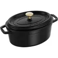 Staub La Cocotte Cocotte 23 cm, oval, Schwarz, Gusseisen