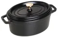STAUB Cocotte, Gusseisen Bräter mit Deckel, 23 cm, 2,35 L, Oval, Alle Herdarten inkl Induktion, Made in France, Schwarz