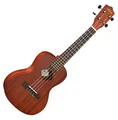 Populäre Leho Aleho Konzert-Ukulele, Sapelli Natur mit Muschl-Schalloch & Gigbag