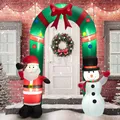 245cm aufblasbar Weihnachtsbogen LED Weihnachtsdeko Weihnachtsmann Schneemann