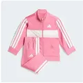 adidas Sportswear Trainingsanzug SEASONAL ESSENTIALS TIBERIO 3-STREIFEN TRICOT KIDS (2-tlg) rosa 74 EU