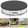 WOLTU Poolplane 200 g/m² PE mit Ösen Drahtseil Grau Φ 360 cm