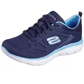 Skechers Damen Summits Suited Turnschuhe, Navy Leather/Mesh/Duraleather/Blue Trim, 39 EU