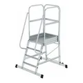 MUNK Aluminium-Podesttreppe einseitig begehbar fahrbar 4 Stufen