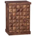 FineBuy Hausbar Sheesham Massivholz 65x91x50 cm Weinbar ausklappbar, Kleine Bar modern, Barschrank mit Türen, Spirituosenschrank mit Aufbewahrung für Flaschen und Gläser Braun
