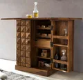 FineBuy Hausbar Sheesham Massivholz Weinschrank Barschrank Alkoholschrank