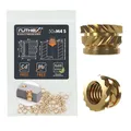 ruthex Gewindeeinsatz M4 SHORT - 50 Stk. RX-M4Sx4.0 BLEIFREIE Gewindebuchse aus Messing - stabile Einschmelzgewinde/Einpressmutter - Einschmelzen von Gewindehülse in 3D-Druck-Teile aus Kunststoff