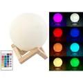 Lunartec Deko-Mond-Leuchte mit LED, Touch-/Fernbedienung, Akku, 16 Farben,Ø15cm