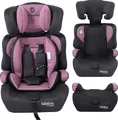 FableKids® MIKA Autokindersitz Autositz Kinderautositz für Kinder 76-150 cm ab 15 Monaten 3-Punkt-Gurt Verstellbar 44,5x41 x 68-75 cm ECE R129/03 Pink