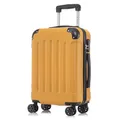 YONSLY Koffer Suitcase M Orange, Trolley Reisekoffer, Rollkoffer Handgepäck, Kabinenkoffer mit 4 Rollen 360°, Hartschalenreisekoffer, Zahlenschloss, Weicher Gummigriff