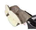 BABYLUX MUFF Handmuff PLÜSCH/WOLLE Handwärmer für Kinderwagen Buggy Handschuh 2 Stück (16. Khaki)