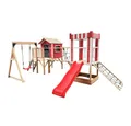 HOME DELUXE Spielturm Spielpark aus Holz WUNDERLAND - Farbauswahl, inkl. Spielhaus, Rutsche, Kletternetz & optional mit Schaukel