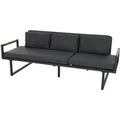 Siena Garden 3-er Loungesofa Calera Verstellbar 90,3x 219 x 76,7 cm Anthrazit