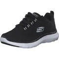 Skechers Damen Flex Appeal 5.0 New PathSneaker, Schwarzes Netzgewebe, weißer Rand, 39.5 EU
